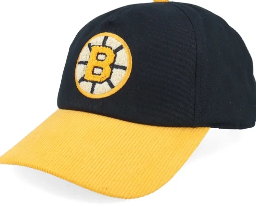 Boston Bruins Burnett Black/Yellow Corduroy Dad Cap - American Needle