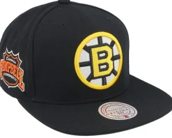 Boston Bruins Conference Patch Vintage Black Snapback - Mitchell & Ness