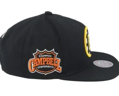 Boston Bruins Conference Patch Vintage Black Snapback - Mitchell & Ness