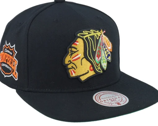 Boston Bruins Conference Patch Vintage Black Snapback - Mitchell & Ness