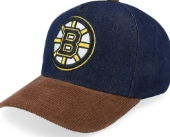 Boston Bruins D-stressed Pro Dark Navy/Brown Corduroy A-frame Adjustable - Mitchell & Ness
