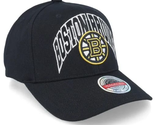 Boston Bruins Letterman Classic Red Black Adjustable - Mitchell & Ness
