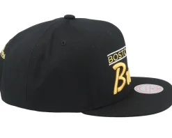 Boston Bruins Retro Lock Up Black Snapback - Mitchell & Ness