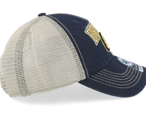 Boston Bruins Tuscaloosa Clean Up Dad Cap Vintage Black/Beige Trucker - 47 Brand