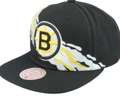 Boston Bruins Vintage Paintbrush Black Snapback - Mitchell & Ness