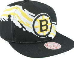 Boston Bruins Vintage Paintbrush Black Snapback - Mitchell & Ness