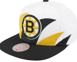 Boston Bruins Vintage Sharktooth White Snapback - Mitchell & Ness