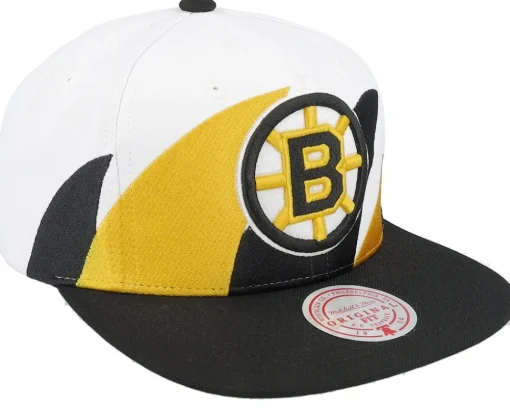 Boston Bruins Vintage Sharktooth White Snapback - Mitchell & Ness