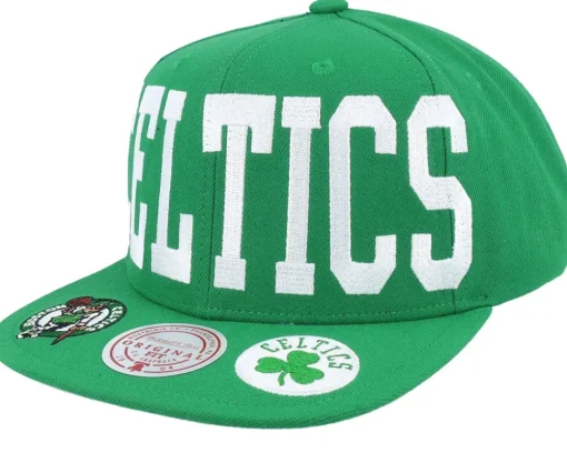 Boston Celtics Big Text 1 Green Snapback - Mitchell & Ness