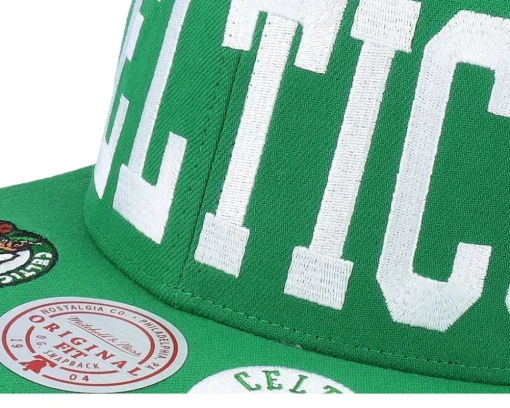 Boston Celtics Big Text 1 Green Snapback - Mitchell & Ness