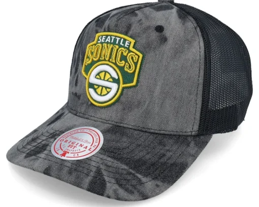 Boston Celtics Burnt Ends Black Trucker - Mitchell & Ness