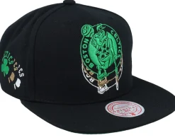 Boston Celtics Drop It Black Snapback - Mitchell & Ness