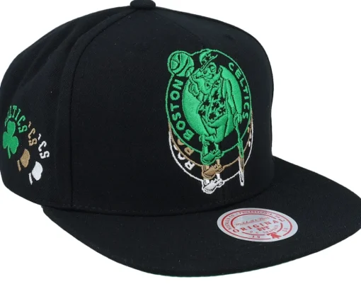 Boston Celtics Drop It Black Snapback - Mitchell & Ness