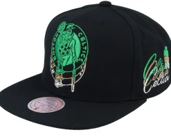 Boston Celtics Drop It Black Snapback - Mitchell & Ness