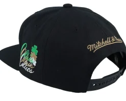 Boston Celtics Drop It Black Snapback - Mitchell & Ness