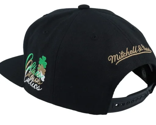 Boston Celtics Drop It Black Snapback - Mitchell & Ness