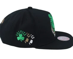 Boston Celtics Drop It Black Snapback - Mitchell & Ness