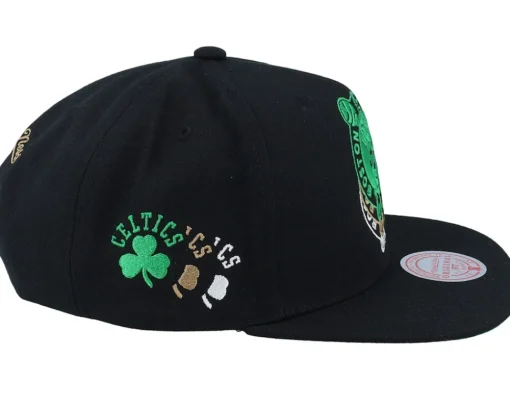 Boston Celtics Drop It Black Snapback - Mitchell & Ness