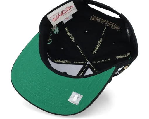 Boston Celtics Drop It Black Snapback - Mitchell & Ness