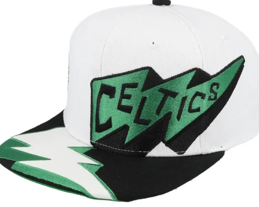 Boston Celtics Fast Times White Snapback - Mitchell & Ness