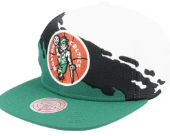 Boston Celtics Paintbrush White/Green Snapback - Mitchell & Ness