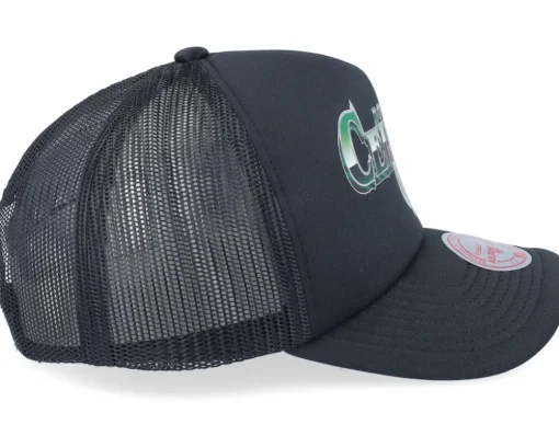 Boston Celtics Rock On Black Trucker - Mitchell & Ness