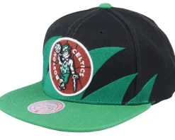 Boston Celtics Sharktooth Black/Green Snapback - Mitchell & Ness