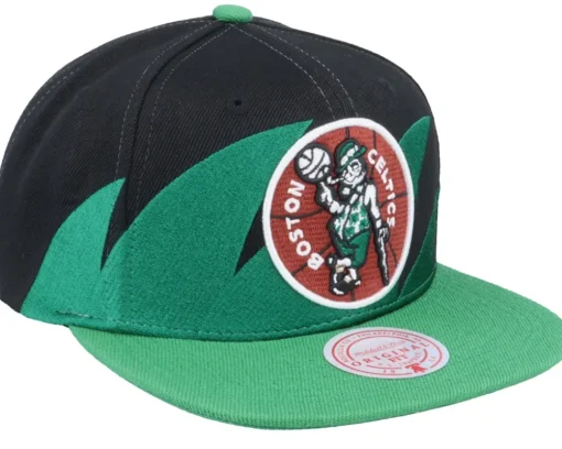 Boston Celtics Sharktooth Black/Green Snapback - Mitchell & Ness