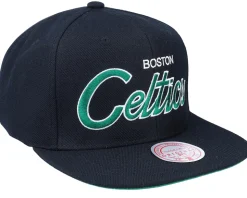 Boston Celtics Team Script 2.0 Black Snapback - Mitchell & Ness