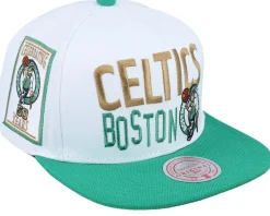Boston Celtics Toss Up White/Green Snapback - Mitchell & Ness