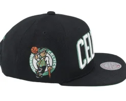 Boston Celtics Triple Play Black Snapback - Mitchell & Ness