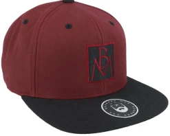 Box Monogram Maroon/Black Snapback - Bearded Man