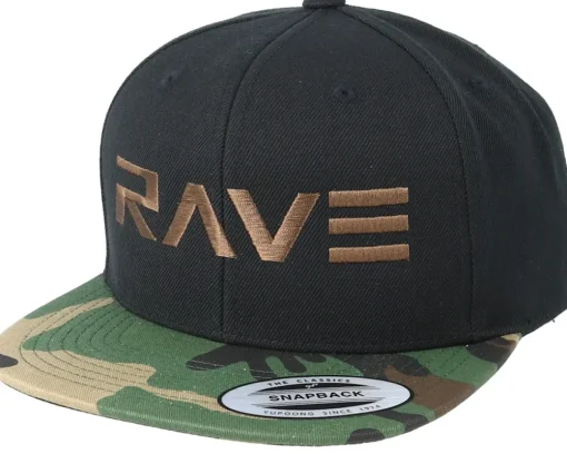 Brand Brown Black/Camo Snapback - Rave