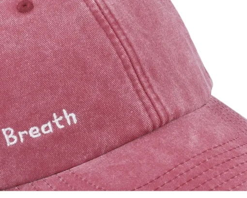Breath Side Logo Washed Red Dad Cap - Fair