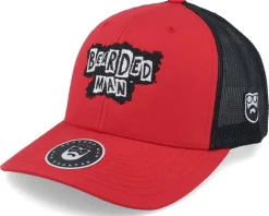 British Punk Logo Red/Black Trucker - Bearded Man