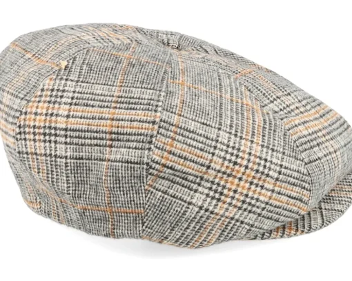 Brood Snap Cap Off White/Black/Paradise Orange Flatcap - Brixton