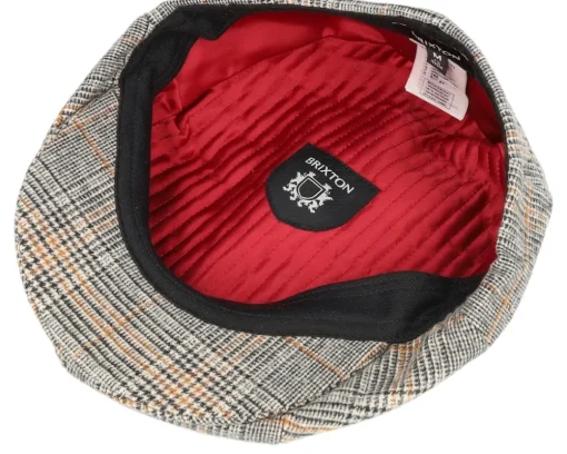 Brood Snap Cap Off White/Black/Paradise Orange Flatcap - Brixton