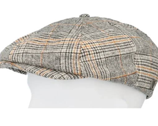 Brood Snap Cap Off White/Black/Paradise Orange Flatcap - Brixton