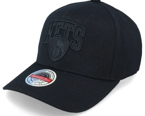 Brooklyn Nets Black Out Arch Black Adjustable - Mitchell & Ness