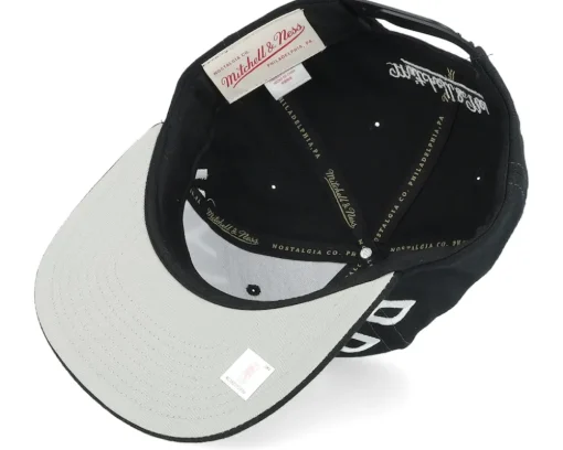Brooklyn Nets Full Frontal Black Snapback - Mitchell & Ness