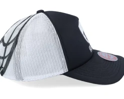 Brooklyn Nets Off The Backboard Black/White Trucker - Mitchell & Ness