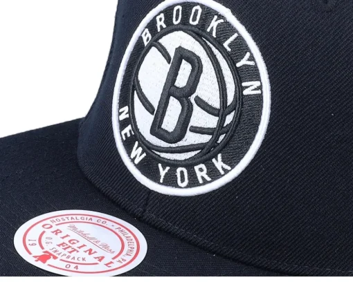 Brooklyn Nets Team Ground 2.0 Black Snapback - Mitchell & Ness
