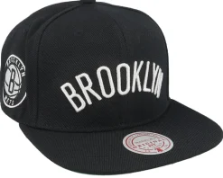 Brooklyn Nets Triple Play Black Snapback - Mitchell & Ness