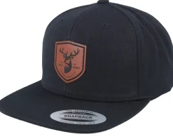 Brown Deer Shield Patch Black Snapback - Wild Spirit