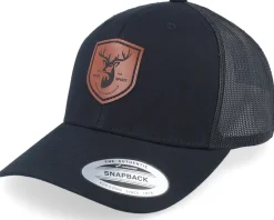 Brown Deer Shield Patch Black Trucker - Wild Spirit
