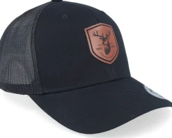 Brown Deer Shield Patch Black Trucker - Wild Spirit