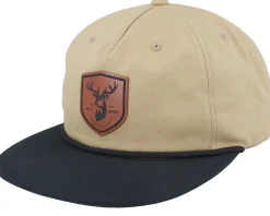 Brown Deer Shield Patch Khaki/Black Rope Snapback - Wild Spirit