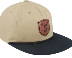 Brown Deer Shield Patch Khaki/Black Rope Snapback - Wild Spirit