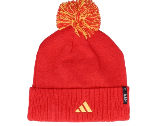 Calgary Flames NHL Cuff Beanie Red Pom - Adidas