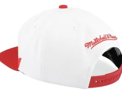Calgary Flames Vintage Sharktooth White/Red Snapback - Mitchell & Ness
